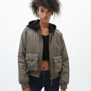 NWT Aeropostale Hooded Bomber Jacket - Green - Medium